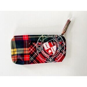 Estee Lauder Plaid Makeup Cosmetic Bag Logo, Zipper,  6" x 10"